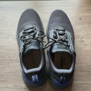 Adidas Men's Charcoal and Blue Sneakers